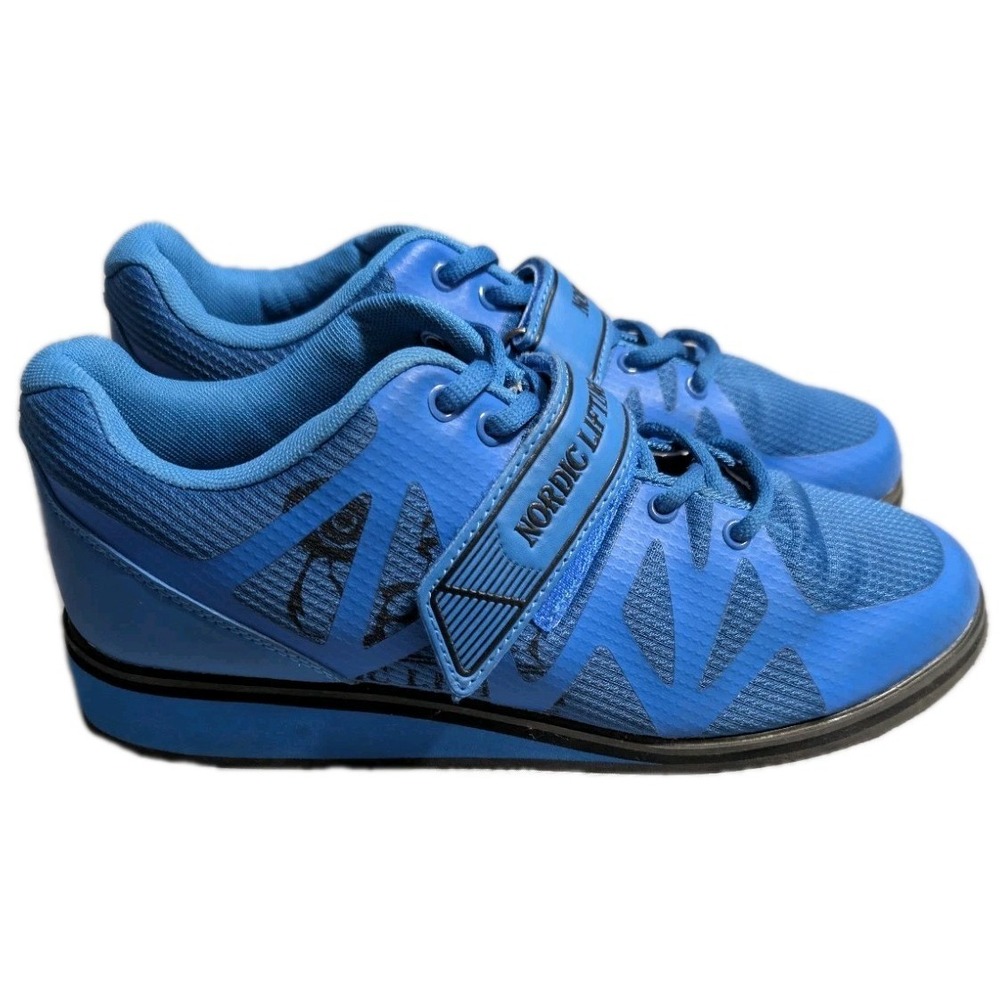 Nordic Lifting Weightlifting Shoes Mens 11 Blue Cross Training Gym Strap EU 44.5 - Picture 2 of 7